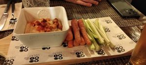 Humus, personalmente me sobraba el apio at Local in Lisbon