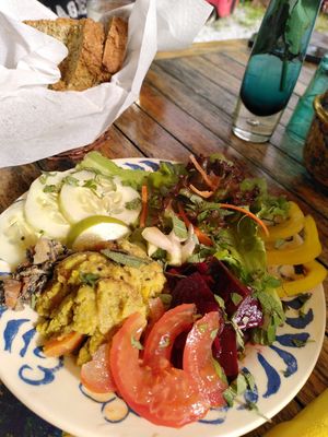 Dahl lunch salad at The Phoenix Vegetarian Restaurant & Accommodation in Castlemaine