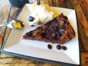 Cake and ice cream at The Phoenix Vegetarian Restaurant & Accommodation in Castlemaine