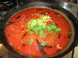rich vegetaable and herb tomato sauce, simmered for hours in a cast irn pan  at The Phoenix Vegetarian Restaurant & Accommodation in Castlemaine