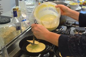 vegan /gluten free blinis at The Phoenix Vegetarian Restaurant & Accommodation in Castlemaine