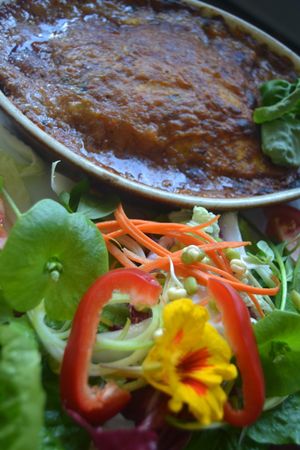 stuffed pancake ..vegan and glutn free...all our lunches are under 14 € at The Phoenix Vegetarian Restaurant & Accommodation in Castlemaine