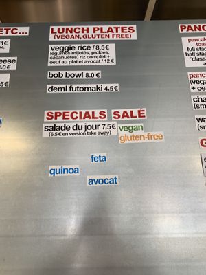 Some vegan options at Bob's Bake Shop in Paris
