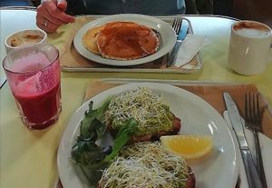 Vegan pancakes & avocado toast at Bob's Bake Shop in Paris