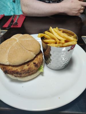Veggie burger at The Wicked Wolf in Guernsey