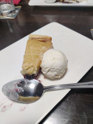 Vegan bakewell tart + vegan ice cream at The Wicked Wolf in Guernsey