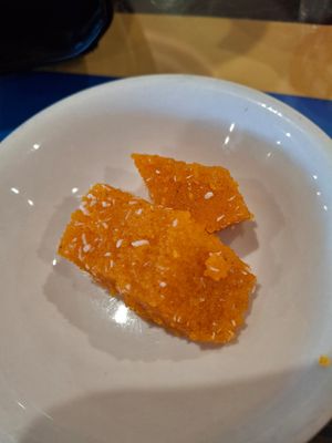 Semolina cake at India Taj Palace in San Antonio