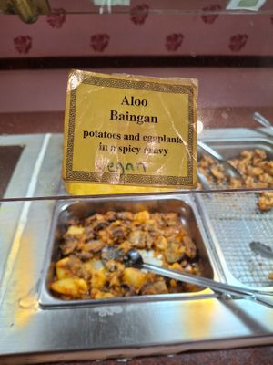 Aloo baingan at India Taj Palace in San Antonio