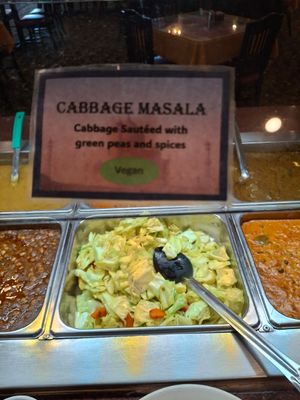 Cabbage masala at India Taj Palace in San Antonio