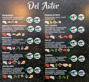 Vegetarian menu page 2 of 4, February 2023 at Pizzeria Amici Miei La Floresta in Quito