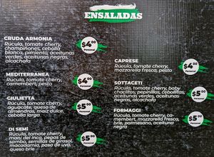 Vegetarian menu page 4 of 4, February 2023 at Pizzeria Amici Miei La Floresta in Quito