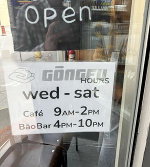 Opening Hours   at Gongfu Bao in Ottawa
