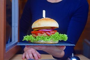 Linda McCartney burger at VEGway in Liberec