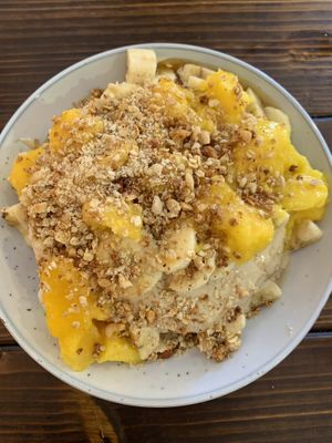 Cashew butter and banana pancakes at Healthy Louisa in Leicester