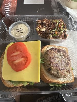 Lentil sausage sandwich   at Wright's Natural Market in New Port Richey