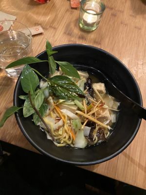 vegan noddle soup  at Nooch - Steinfels in Zurich