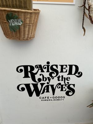 Entry signage and menus  at Raised by the Waves  in Kahuku