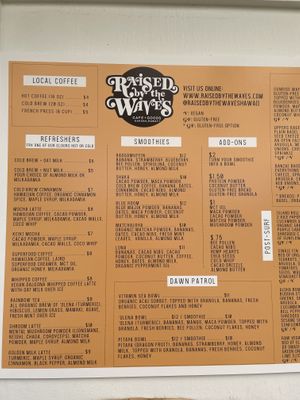 Menu 2020 at Raised by the Waves  in Kahuku