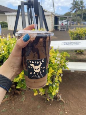 Iced mocha latte  at Raised by the Waves  in Kahuku