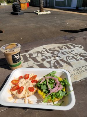 Bagel and  Carmel Maca Yada #Veganuary at Raised by the Waves  in Kahuku