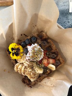 Sun rise waffles  at Raised by the Waves  in Kahuku