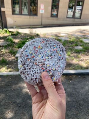 the vegan funfetti bismarck ✨ #Veganuary at Blackbird Doughnuts - Shawmut in Boston