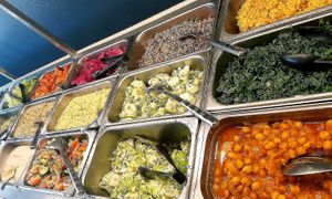 salad bar at Fairouz in San Diego