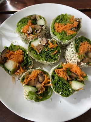 Mushroom spring rolls at Café Rojo  in San Jose