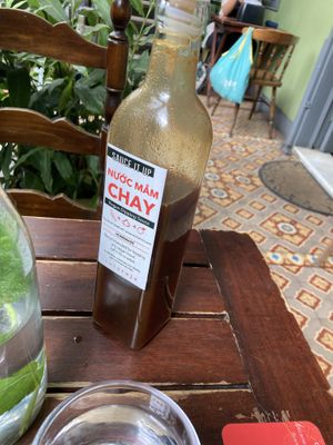 Homemade sauce at Café Rojo  in San Jose