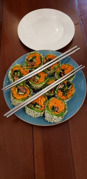 Mushroom spring rolls at Café Rojo  in San Jose