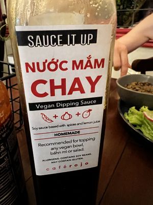 Vegan “fish” sauce   at Café Rojo  in San Jose