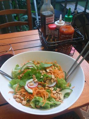 Shiitake mushroom 'bun' bowl at Café Rojo  in San Jose