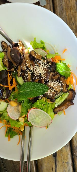 Vietnamese bowl with eggplant and shitake at Café Rojo  in San Jose