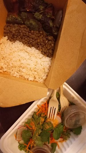 Casado with aubergine at Café Rojo  in San Jose