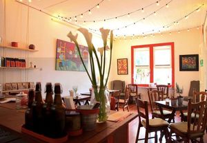 Inside at Café Rojo  in San Jose