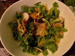 „bun“ vietnameese noodle bowl with eggplant at Café Rojo  in San Jose