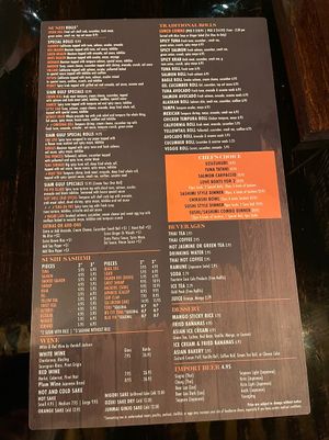 Menu - Back at Siam Gulf in Sarasota