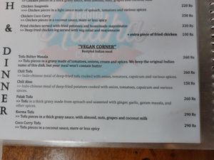 Vegan Indian dishes at Aadha-Aadha Café in Varanasi