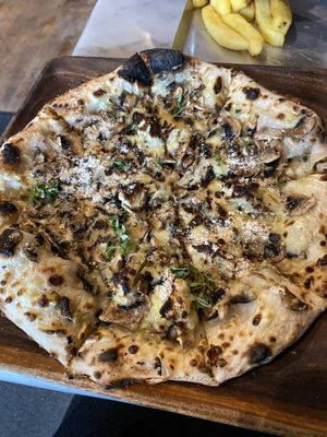 Mushroom pizza (vegan)   at Base Woodfired Pizza - Little High Eatery in Christchurch