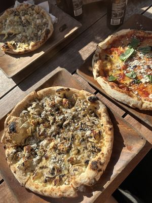 Vegan Margarita Pizza (right)   at Base Woodfired Pizza - Little High Eatery in Christchurch