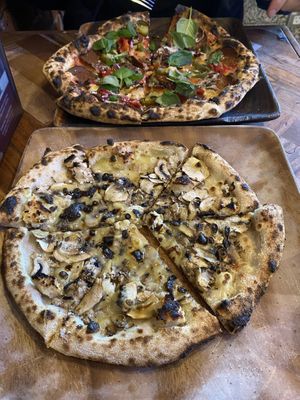 Pepperoni and mushroom/feta   at Base Woodfired Pizza - Little High Eatery in Christchurch