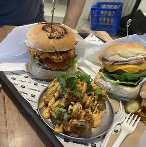 Burgers & cauliflower  at GrassfedVegan in South Brisbane