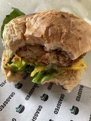 Chick’n burger at GrassfedVegan in South Brisbane