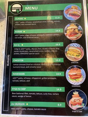 Menu Feb 2021 at GrassfedVegan in South Brisbane