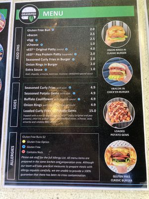 Menu Feb 2021 at GrassfedVegan in South Brisbane