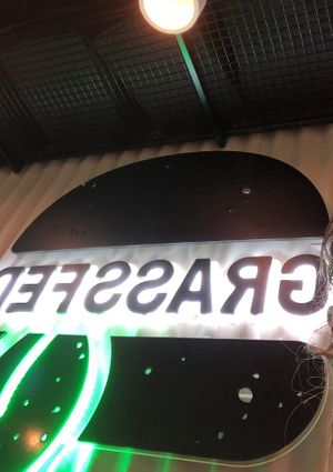 Grassfed sign inside  at GrassfedVegan in South Brisbane