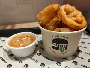 Onion rings at GrassfedVegan in South Brisbane