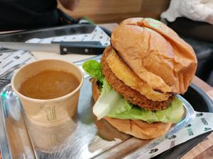 Special: katsu chicken burger with curry dipping sauce at GrassfedVegan in South Brisbane