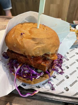 Not pork burger (special)  at GrassfedVegan in South Brisbane