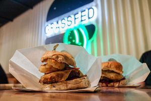 BFC and Brekky burger at GrassfedVegan in South Brisbane